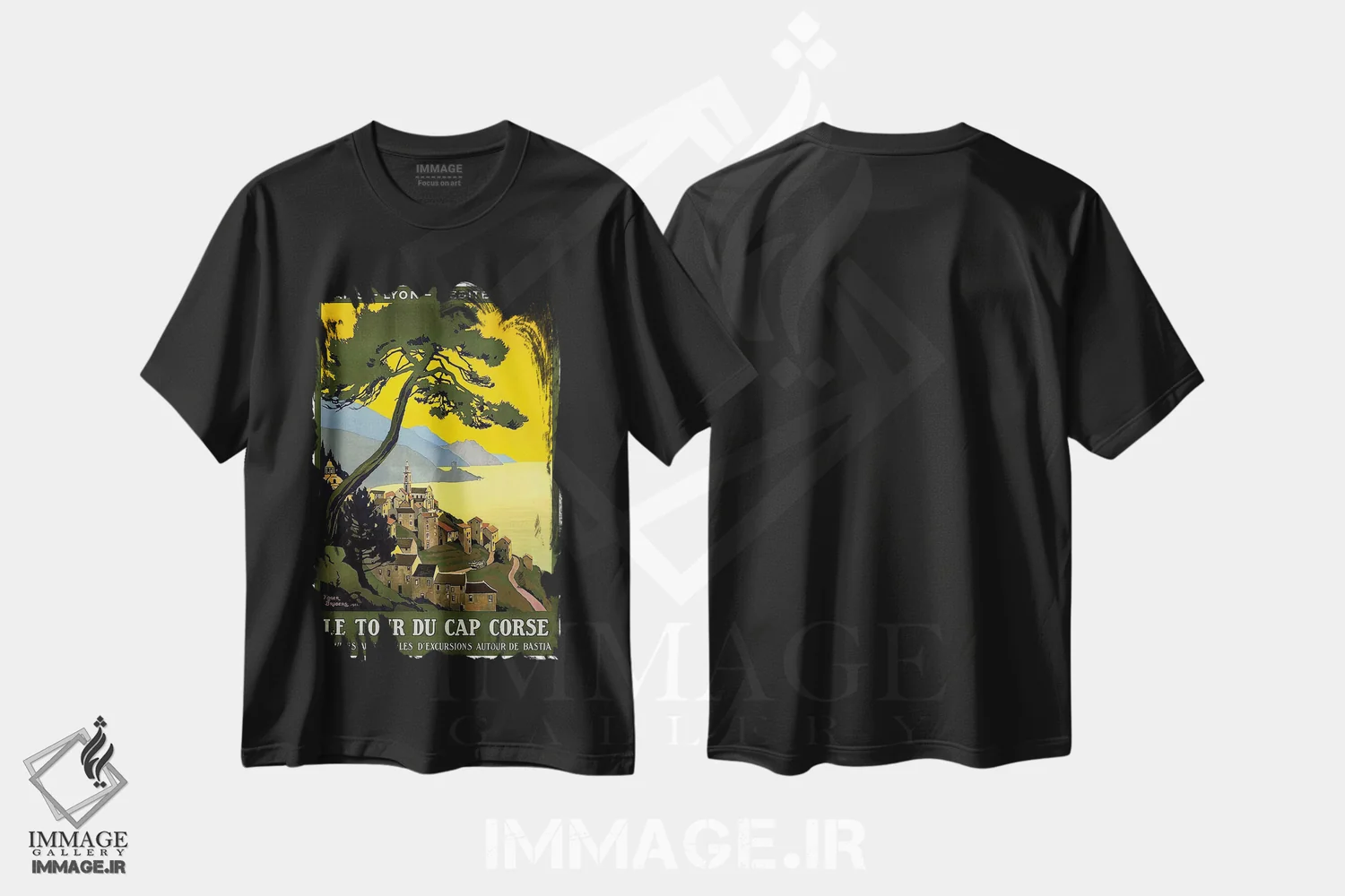 تیشرت مشکی طرح دار آثار هنرمند ناشناس - immage.ir