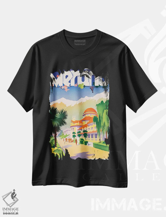 تیشرت مشکی طرح دار Italy,مِرانو، ایتالیا، تایپوگرافی اثر هنرمند ناشناس | immage.ir