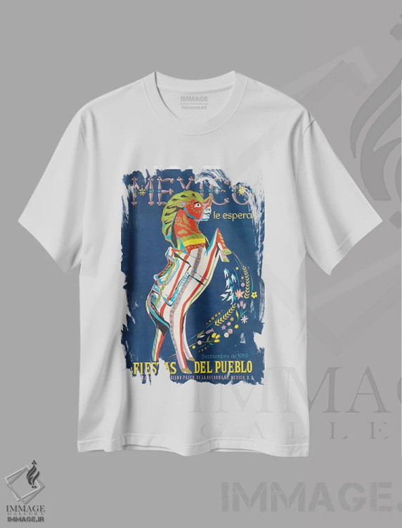 تیشرت سفید طرح دار آثار هنرمند ناشناس - فروشگاه ایماژ