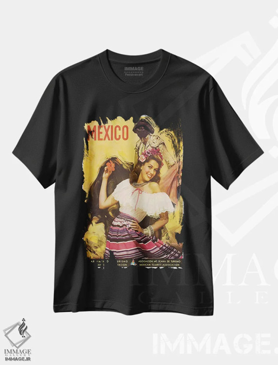 تیشرت مشکی طرح دار مکزیک: گردشگری I، تایپوگرافی اثر هنرمند ناشناس | فروشگاه ایماژ
