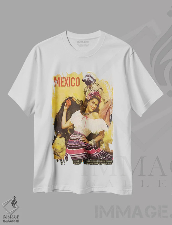 تیشرت سفید طرح دار مکزیک: گردشگری I، تایپوگرافی اثر هنرمند ناشناس | immage.ir