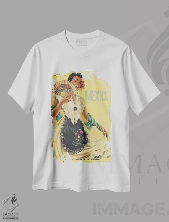 تیشرت سفید طرح دار مکزیک: گردشگری II، تایپوگرافی اثر هنرمند ناشناس | فروشگاه ایماژ