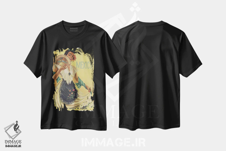 تیشرت مشکی طرح دار مکزیک: گردشگری II، تایپوگرافی اثر هنرمند ناشناس | immage.ir
