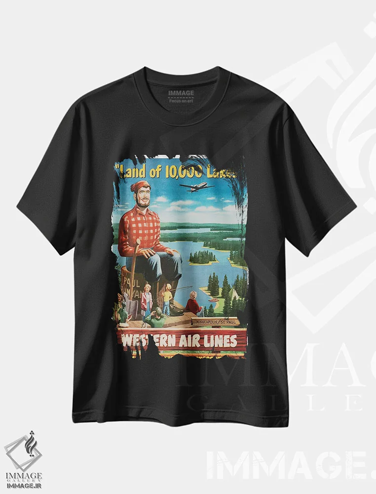 تیشرت مشکی طرح دار آثار هنرمند ناشناس - immage.ir