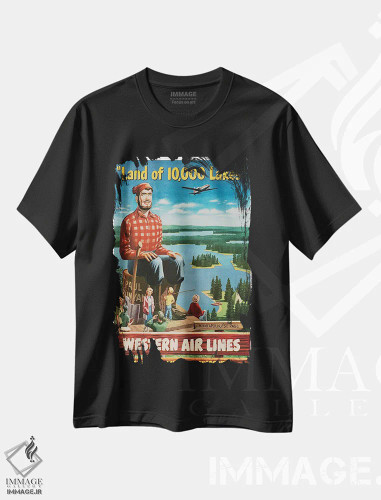 تیشرت مشکی طرح دار آثار هنرمند ناشناس - immage.ir