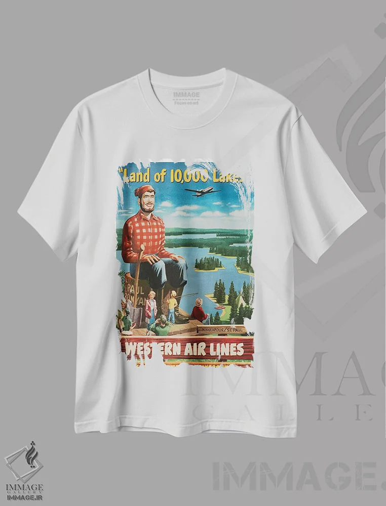 تیشرت سفید طرح دار آثار هنرمند ناشناس - فروشگاه ایماژ