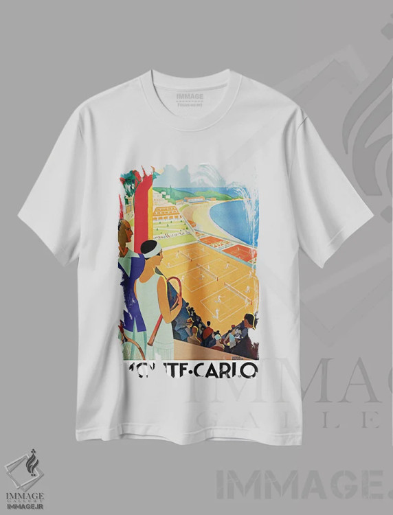 تیشرت سفید طرح دار مونت کارلو، تایپوگرافی اثر هنرمند ناشناس | immage.ir