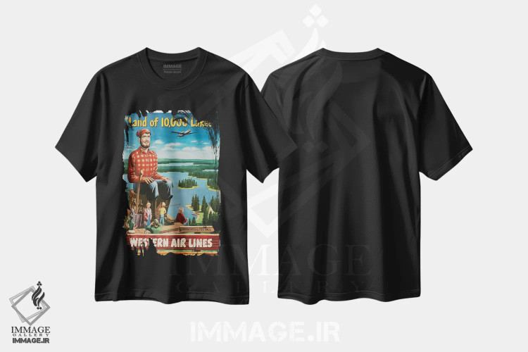 تیشرت مشکی طرح دار آثار هنرمند ناشناس - immage.ir