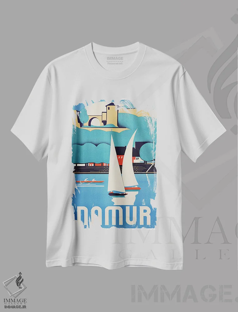 تیشرت سفید طرح دار Belgium,نامور، بلژیک، تایپوگرافی اثر هنرمند ناشناس | immage.ir