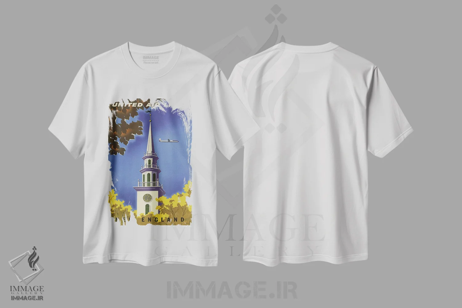 تیشرت سفید طرح دار نیوانگلند، تایپوگرافی اثر هنرمند ناشناس | فروشگاه ایماژ
