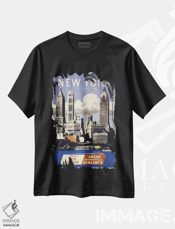 تیشرت مشکی طرح دار نیویورک، تایپوگرافی اثر هنرمند ناشناس | immage.ir