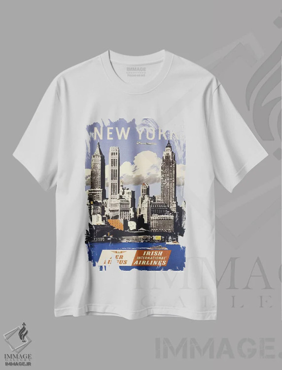 تیشرت سفید طرح دار نیویورک، تایپوگرافی اثر هنرمند ناشناس | فروشگاه ایماژ
