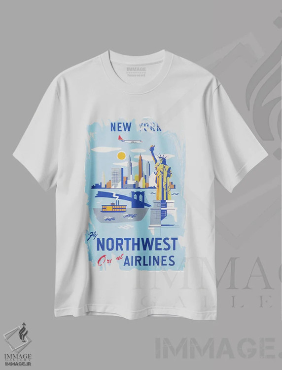 تیشرت سفید طرح دار نیویورک، تایپوگرافی اثر هنرمند ناشناس | immage.ir