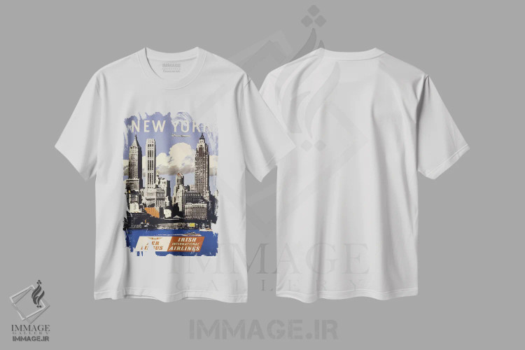 تیشرت سفید طرح دار نیویورک، تایپوگرافی اثر هنرمند ناشناس | فروشگاه ایماژ