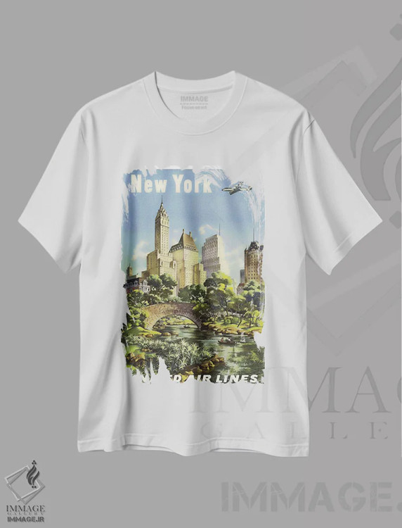 تیشرت سفید طرح دار نیویورک، تایپوگرافی اثر هنرمند ناشناس | فروشگاه ایماژ