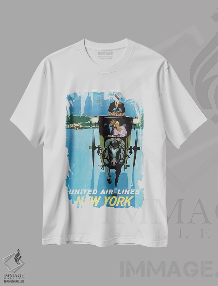 تیشرت سفید طرح دار نیویورک، تایپوگرافی اثر هنرمند ناشناس | immage.ir