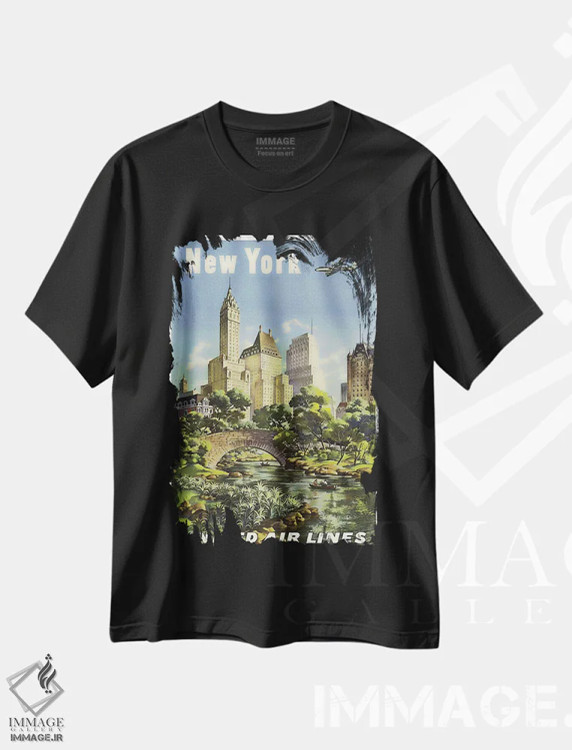 تیشرت مشکی طرح دار نیویورک، تایپوگرافی اثر هنرمند ناشناس | immage.ir