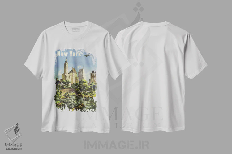 تیشرت سفید طرح دار نیویورک، تایپوگرافی اثر هنرمند ناشناس | فروشگاه ایماژ