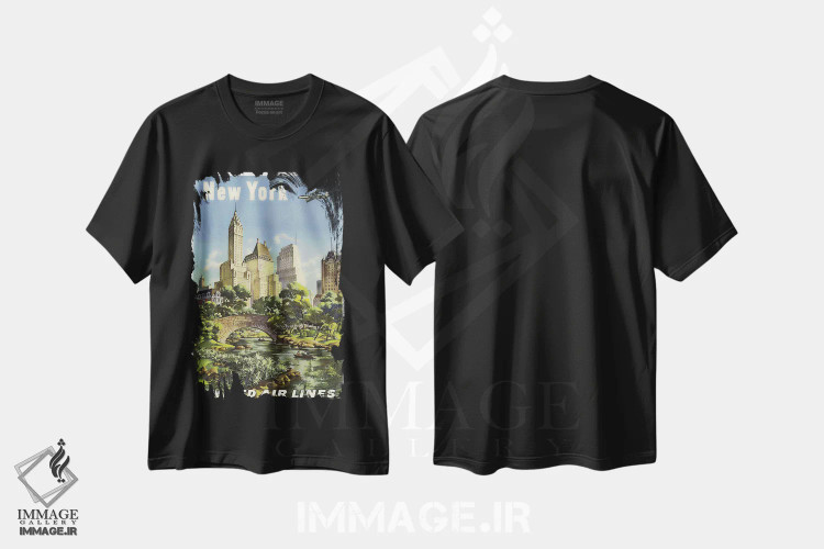 تیشرت مشکی طرح دار نیویورک، تایپوگرافی اثر هنرمند ناشناس | immage.ir