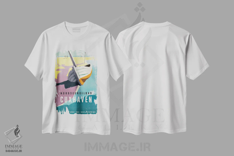 تیشرت سفید طرح دار آثار هنرمند ناشناس - immage.ir