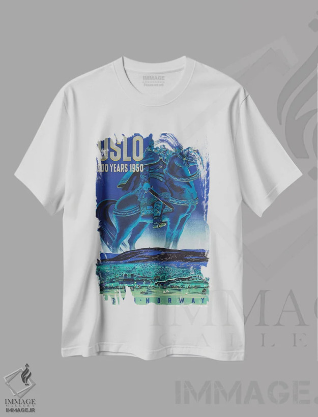 تیشرت سفید طرح دار آثار هنرمند ناشناس - immage.ir