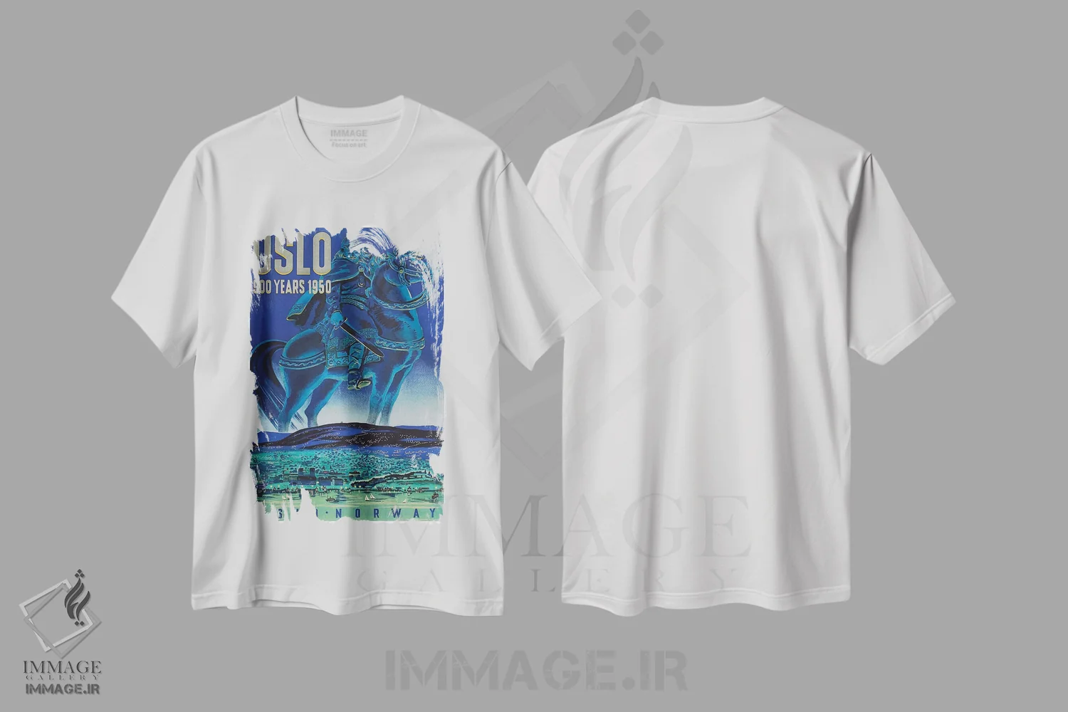 تیشرت سفید طرح دار آثار هنرمند ناشناس - immage.ir