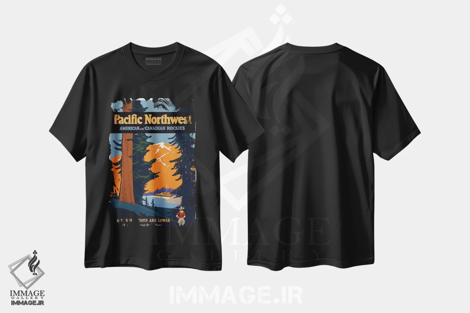 تیشرت مشکی طرح دار آثار هنرمند ناشناس - immage.ir