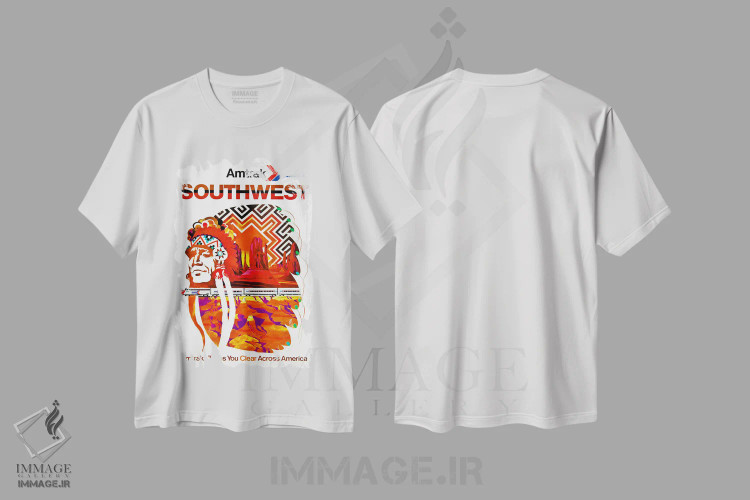 تیشرت سفید طرح دار امتراک جنوب غرب، تایپوگرافی اثر هنرمند ناشناس | فروشگاه ایماژ