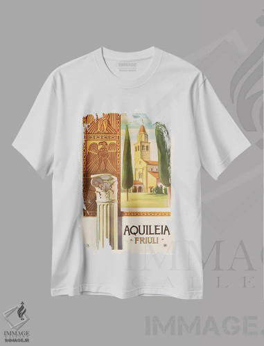 تیشرت سفید طرح دار Friuli,آکوئیلیا، فریولی، تایپوگرافی اثر هنرمند ناشناس | فروشگاه ایماژ