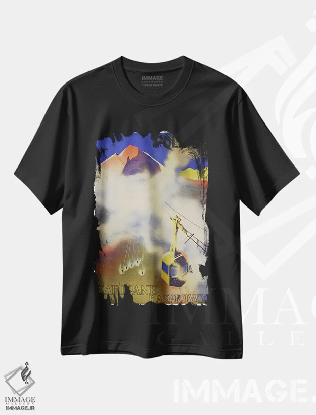 تیشرت مشکی طرح دار Zakopane Kasprowy,لهستان، زاکوپانه کاسپروی، تایپوگرافی اثر هنرمند ناشناس | فروشگاه ایماژ