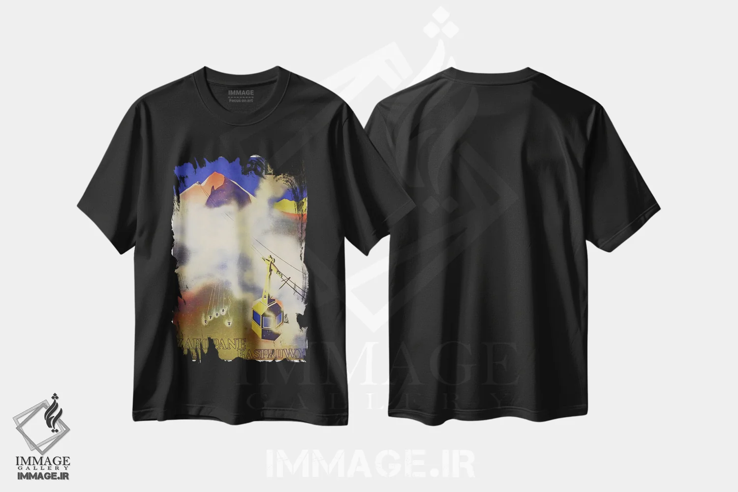 تیشرت مشکی طرح دار Zakopane Kasprowy,لهستان، زاکوپانه کاسپروی، تایپوگرافی اثر هنرمند ناشناس | فروشگاه ایماژ