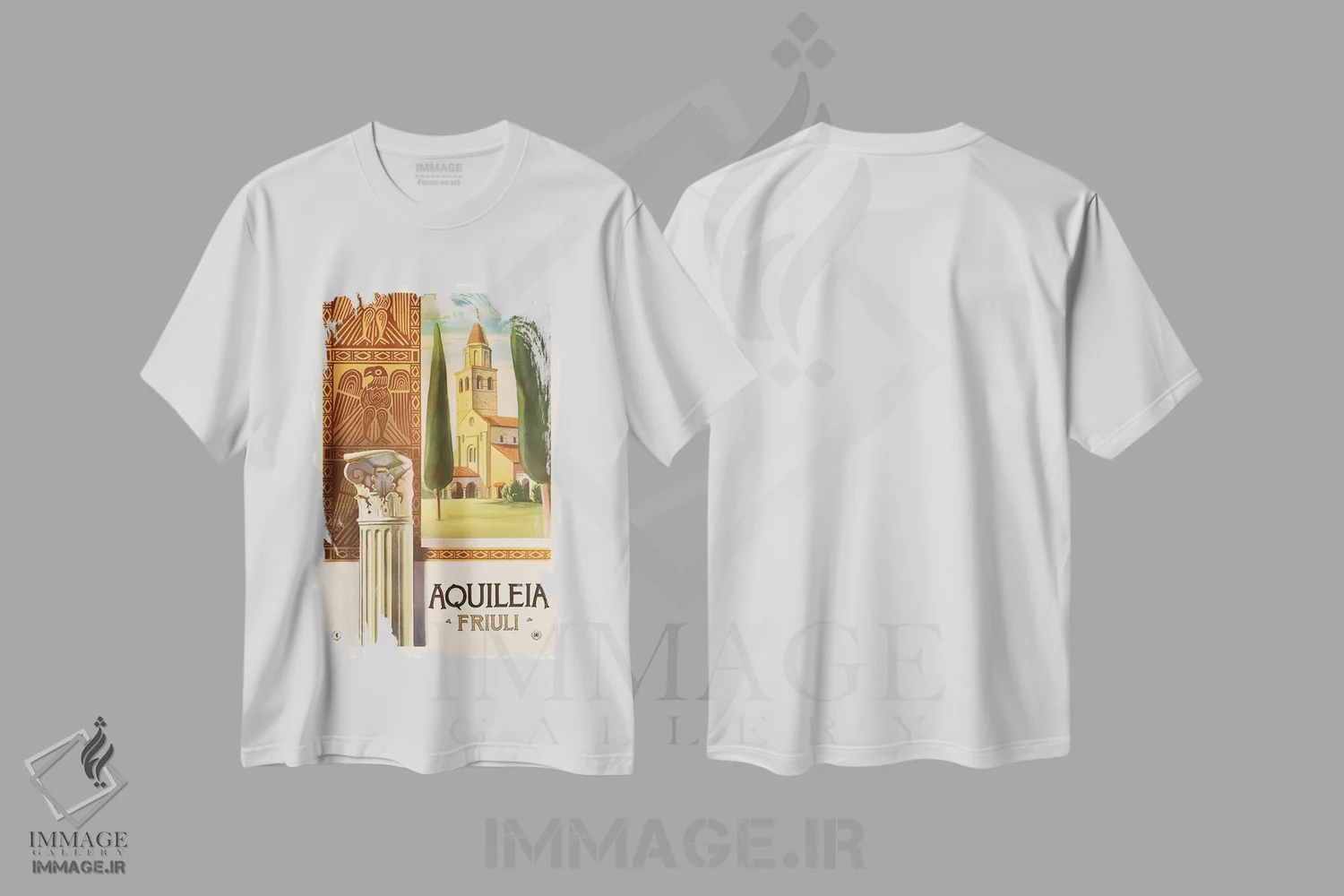 تیشرت سفید طرح دار Friuli,آکوئیلیا، فریولی، تایپوگرافی اثر هنرمند ناشناس | فروشگاه ایماژ