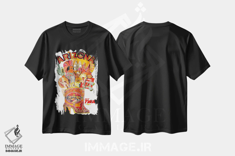 تیشرت مشکی طرح دار آریزونا، تایپوگرافی اثر هنرمند ناشناس | immage.ir