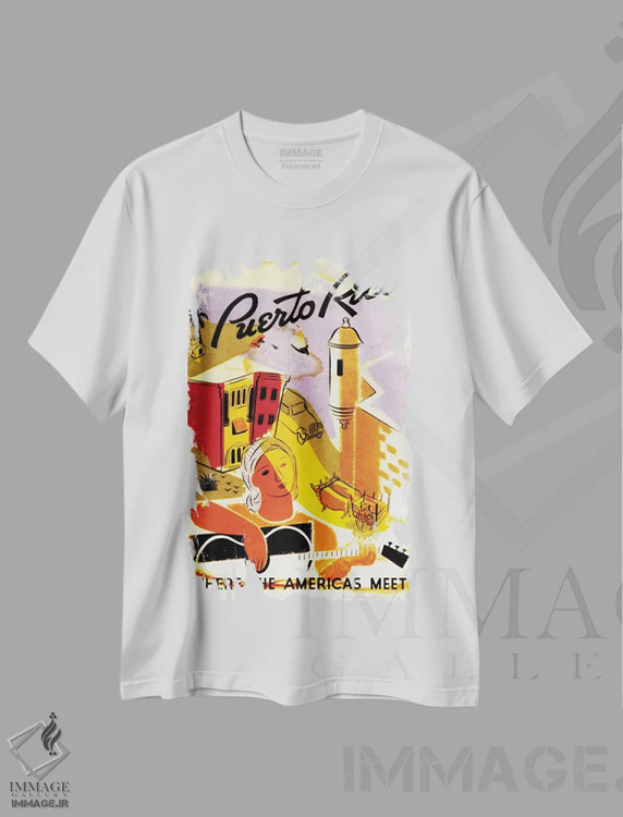 تیشرت سفید طرح دار آثار هنرمند ناشناس - immage.ir