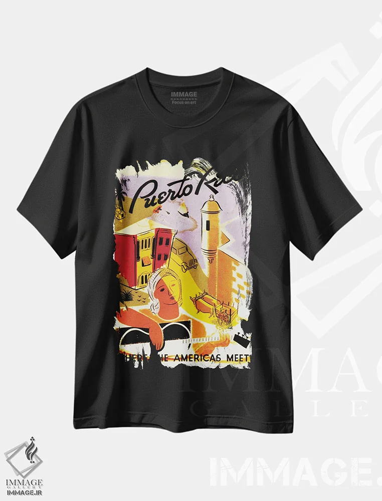 تیشرت مشکی طرح دار آثار هنرمند ناشناس - فروشگاه ایماژ