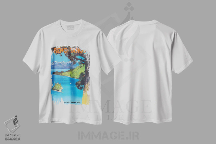 تیشرت سفید طرح دار رینو/تاهو، تایپوگرافی اثر هنرمند ناشناس | immage.ir