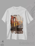 تیشرت سفید طرح دار رم از راه مون-سنیس، تایپوگرافی اثر هنرمند ناشناس | فروشگاه ایماژ