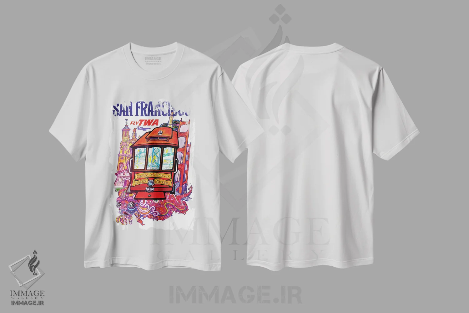 تیشرت سفید طرح دار سان فرانسیسکو، تایپوگرافی اثر هنرمند ناشناس | فروشگاه ایماژ
