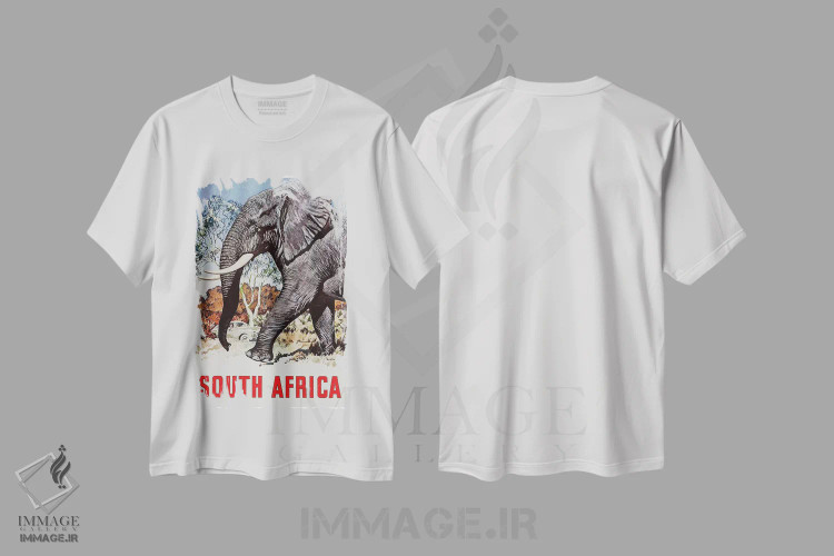 تیشرت سفید طرح دار آفریقای جنوبی، تایپوگرافی اثر هنرمند ناشناس | فروشگاه ایماژ