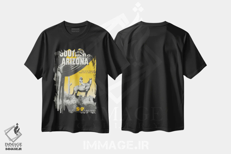 تیشرت مشکی طرح دار آثار هنرمند ناشناس - immage.ir