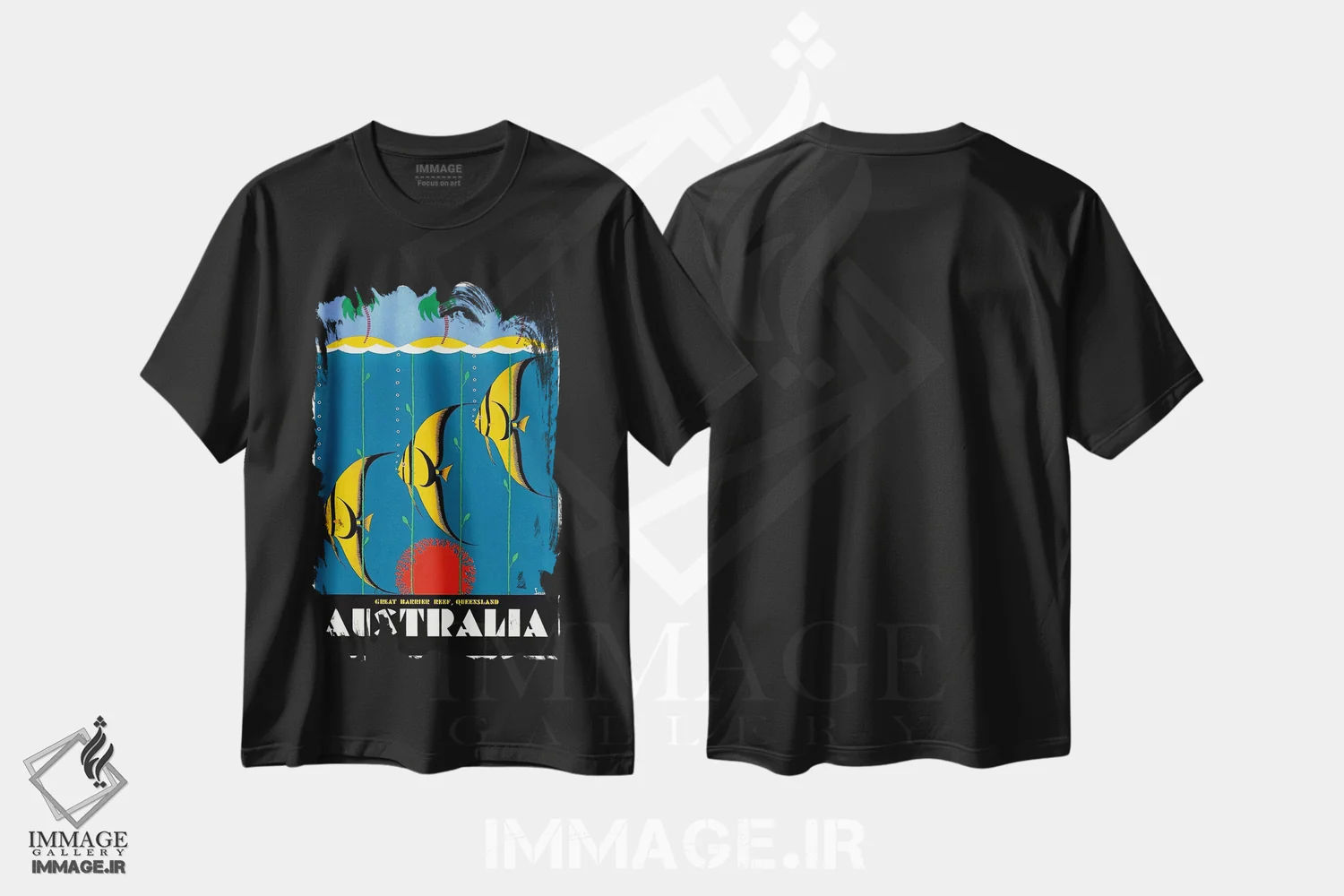 تیشرت مشکی طرح دار استرالیا دو، تایپوگرافی اثر هنرمند ناشناس | immage.ir