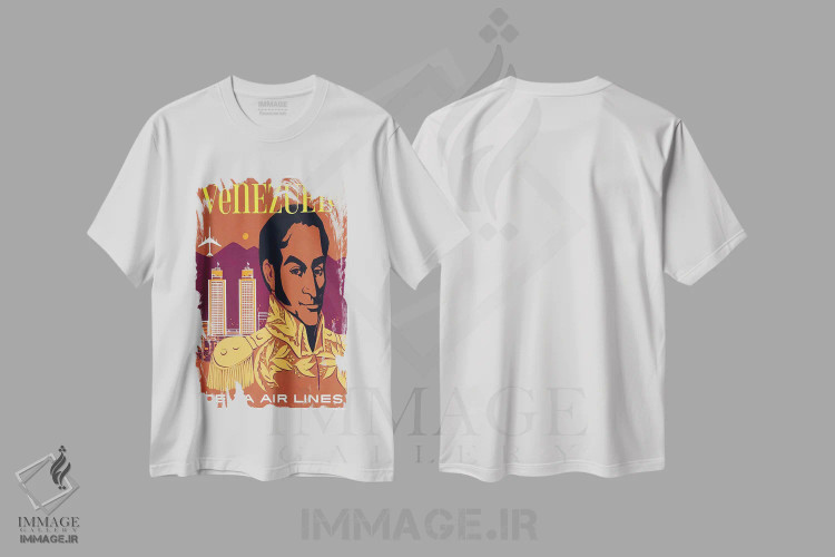 تیشرت سفید طرح دار ونزوئلا، تزئینی اثر هنرمند ناشناس | immage.ir