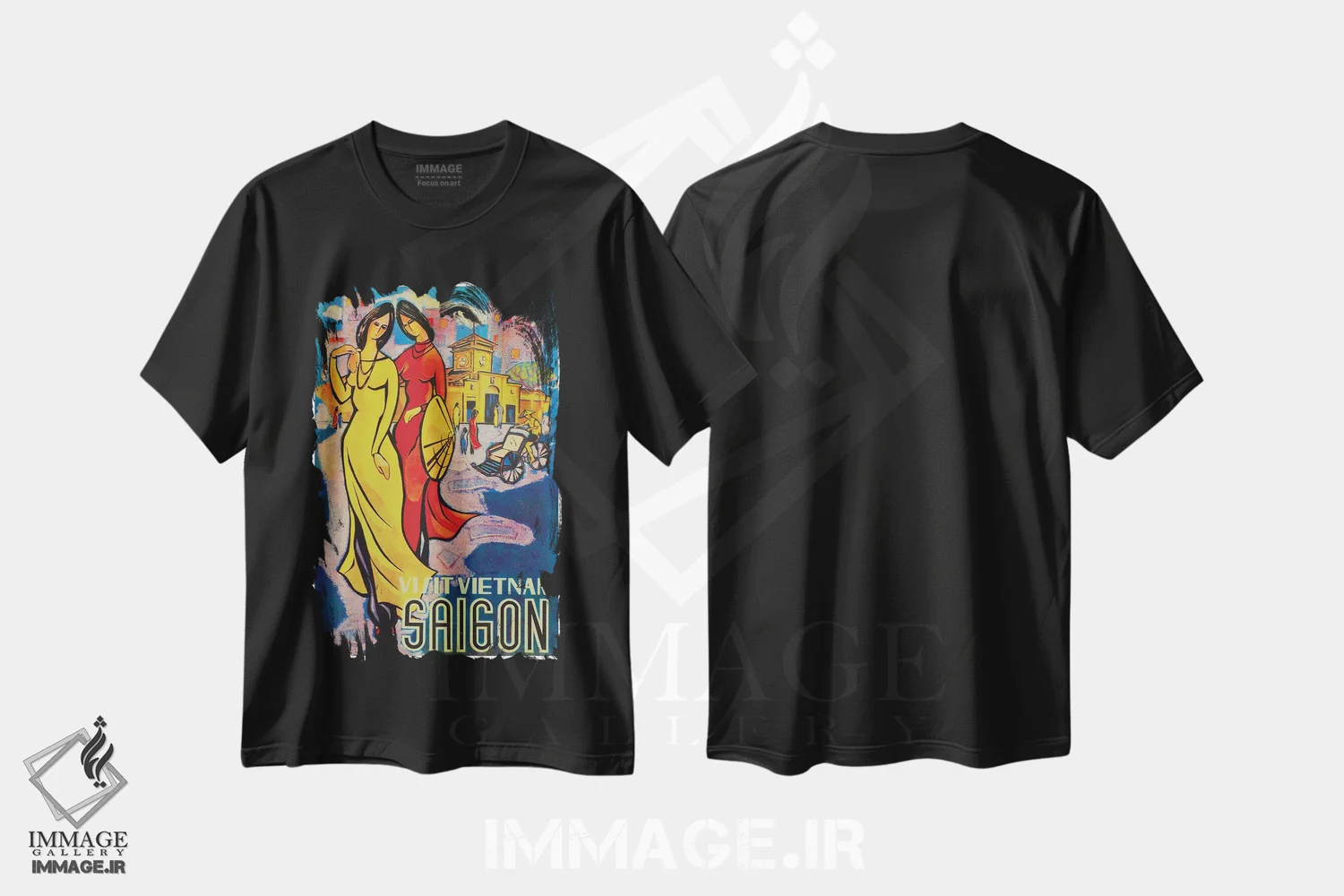 تیشرت مشکی طرح دار بازدید از ویتنام: سایگون، تایپوگرافی اثر هنرمند ناشناس | فروشگاه ایماژ