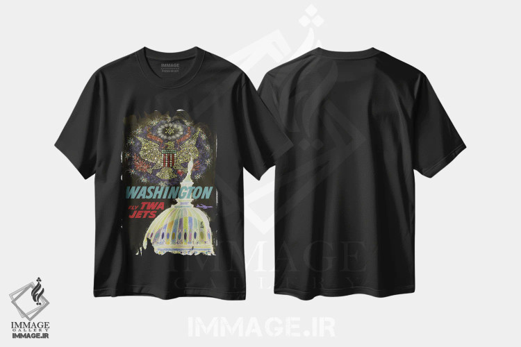 تیشرت مشکی طرح دار واشینگتن، تایپوگرافی اثر هنرمند ناشناس | فروشگاه ایماژ