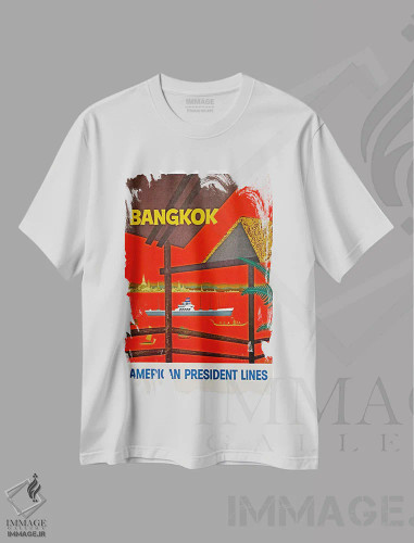 تیشرت سفید طرح دار Thailand,بانکوک، تایلند، تایپوگرافی اثر هنرمند ناشناس | فروشگاه ایماژ