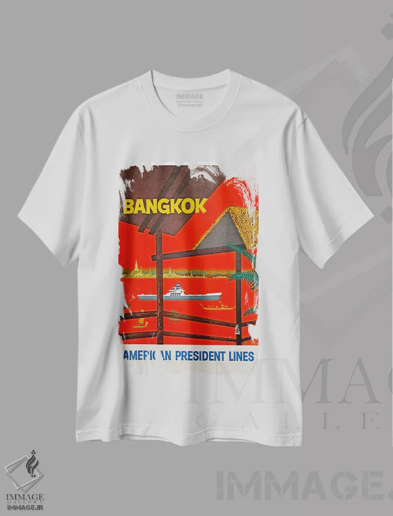 تیشرت سفید طرح دار Thailand,بانکوک، تایلند، تایپوگرافی اثر هنرمند ناشناس | فروشگاه ایماژ