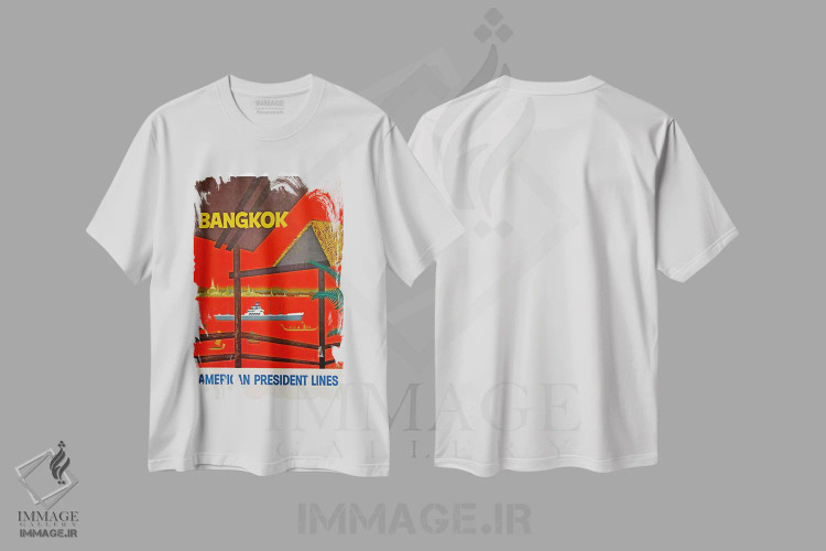 تیشرت سفید طرح دار Thailand,بانکوک، تایلند، تایپوگرافی اثر هنرمند ناشناس | فروشگاه ایماژ