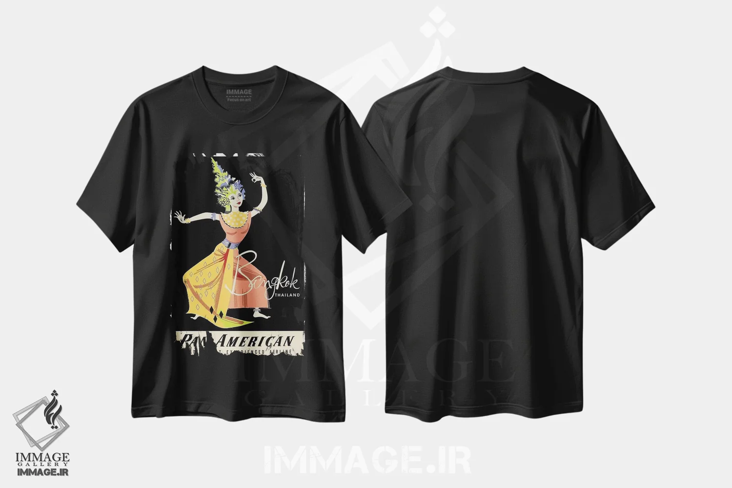 تیشرت مشکی طرح دار Thailand,بانکوک، تایلند، تایپوگرافی اثر هنرمند ناشناس | immage.ir