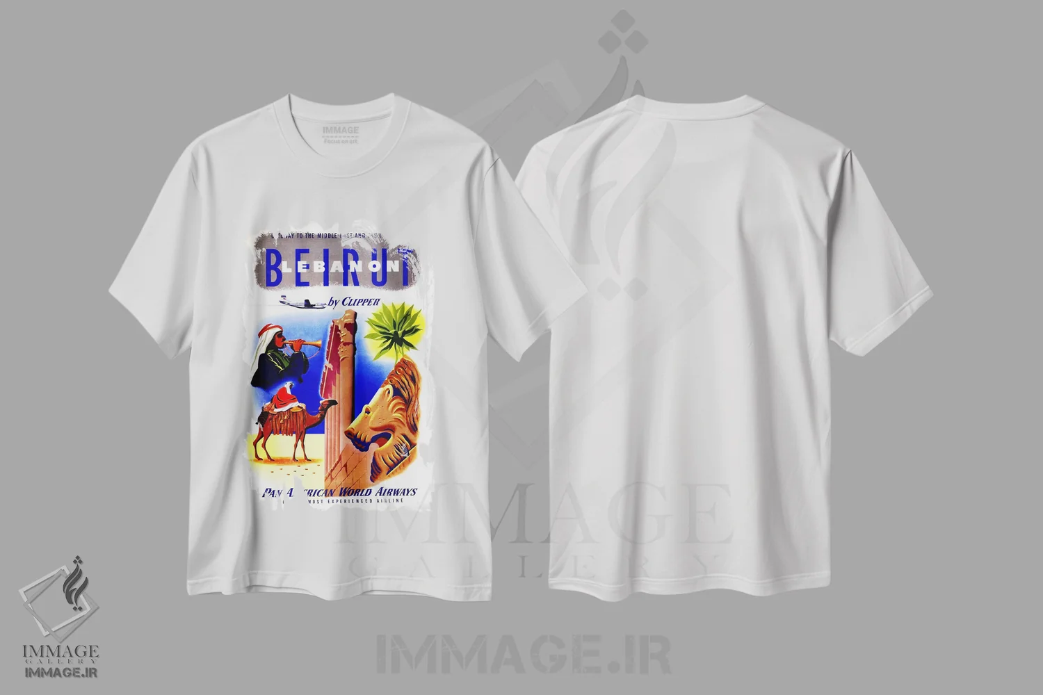 تیشرت سفید طرح دار Lebanon,بیروت، لبنان، تایپوگرافی اثر هنرمند ناشناس | immage.ir