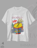 تیشرت سفید طرح دار بوستون، تایپوگرافی اثر هنرمند ناشناس | immage.ir